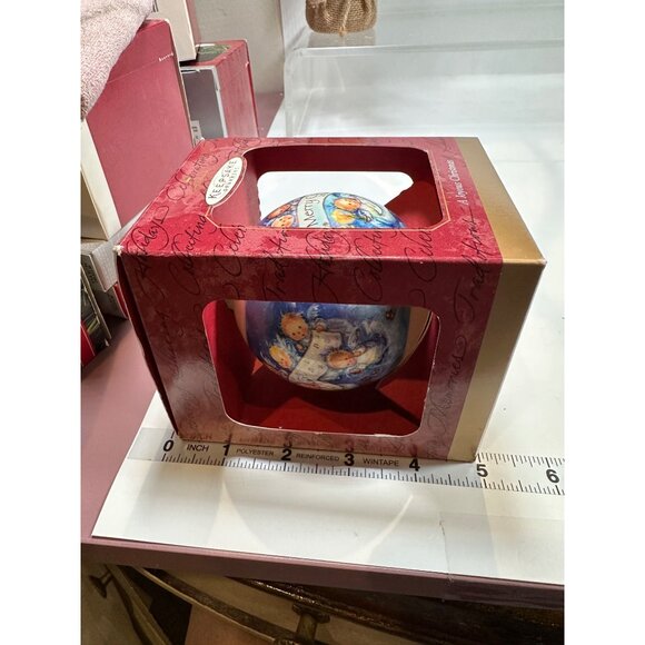 Hallmark Keepsake Ornament Glass Ball Merry Christmas 1999 Dated Angels Design - Picture 8 of 9